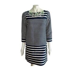 J.Crew collection Blue/White Paillette Casual Dress size 8